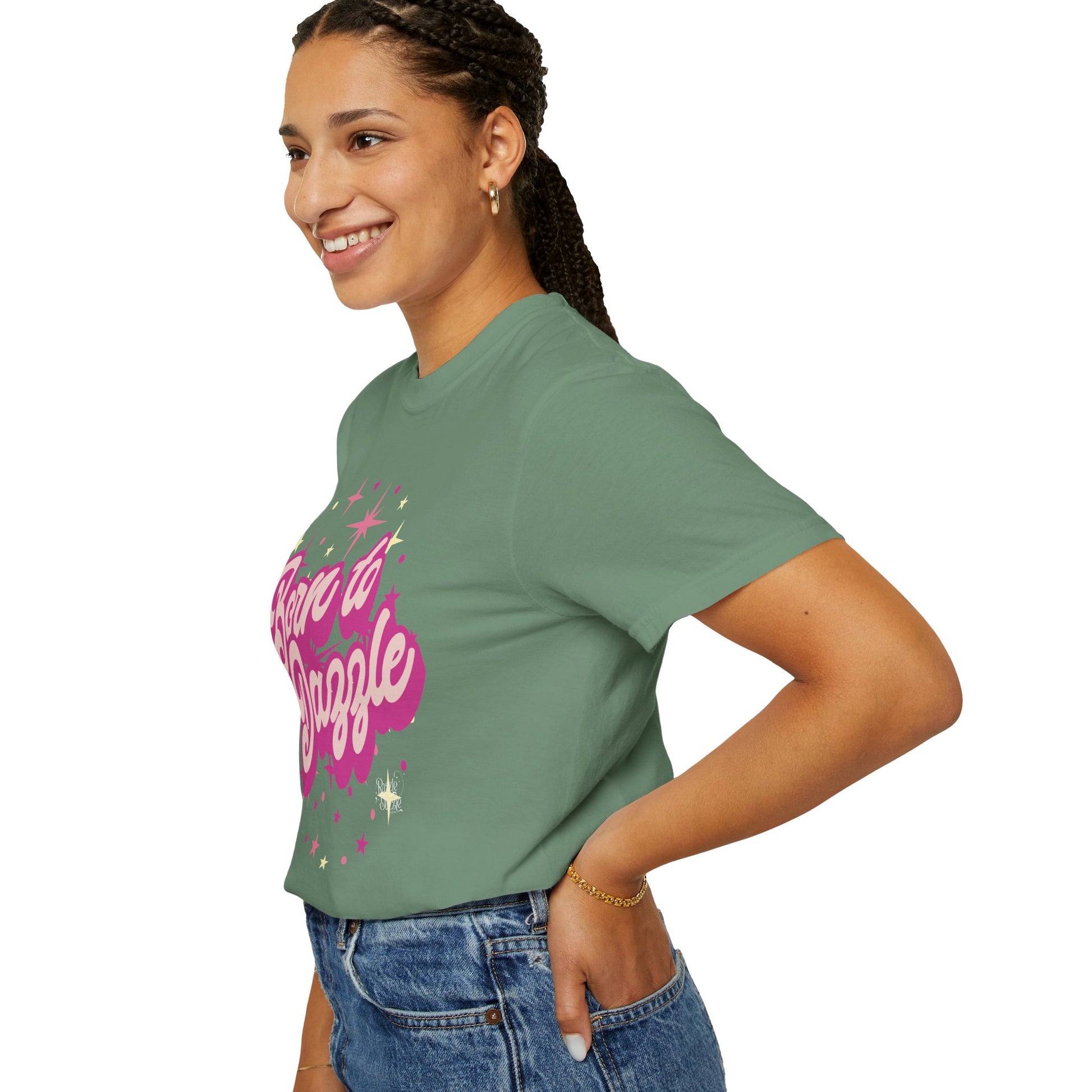 Born to Dazzle Unisex Garment-Dyed T-shirt, Graphic Tee, Vintage Style Shirt, Unique Gift, Fun Casual Wear
