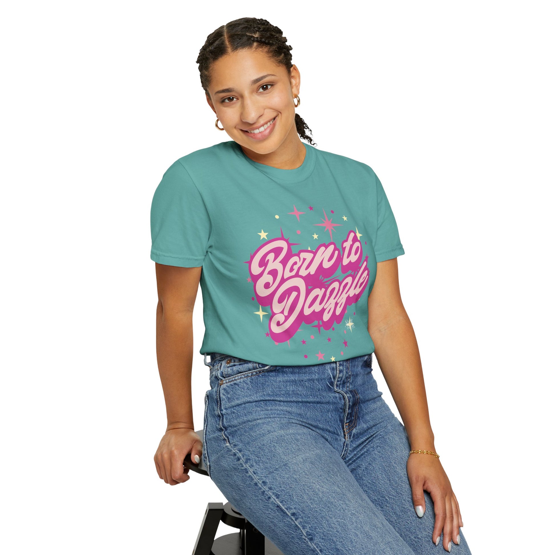 Born to Dazzle Unisex Garment-Dyed T-shirt, Graphic Tee, Vintage Style Shirt, Unique Gift, Fun Casual Wear
