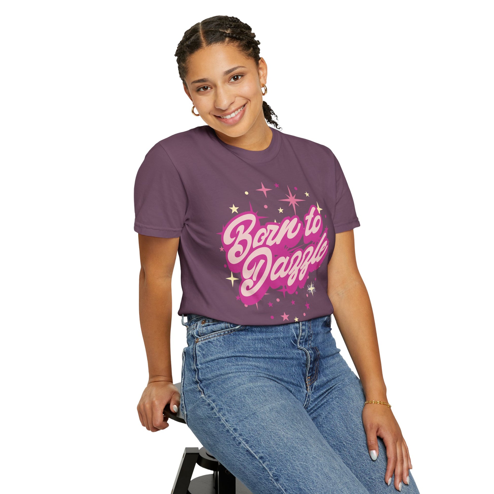 Born to Dazzle Unisex Garment-Dyed T-shirt, Graphic Tee, Vintage Style Shirt, Unique Gift, Fun Casual Wear